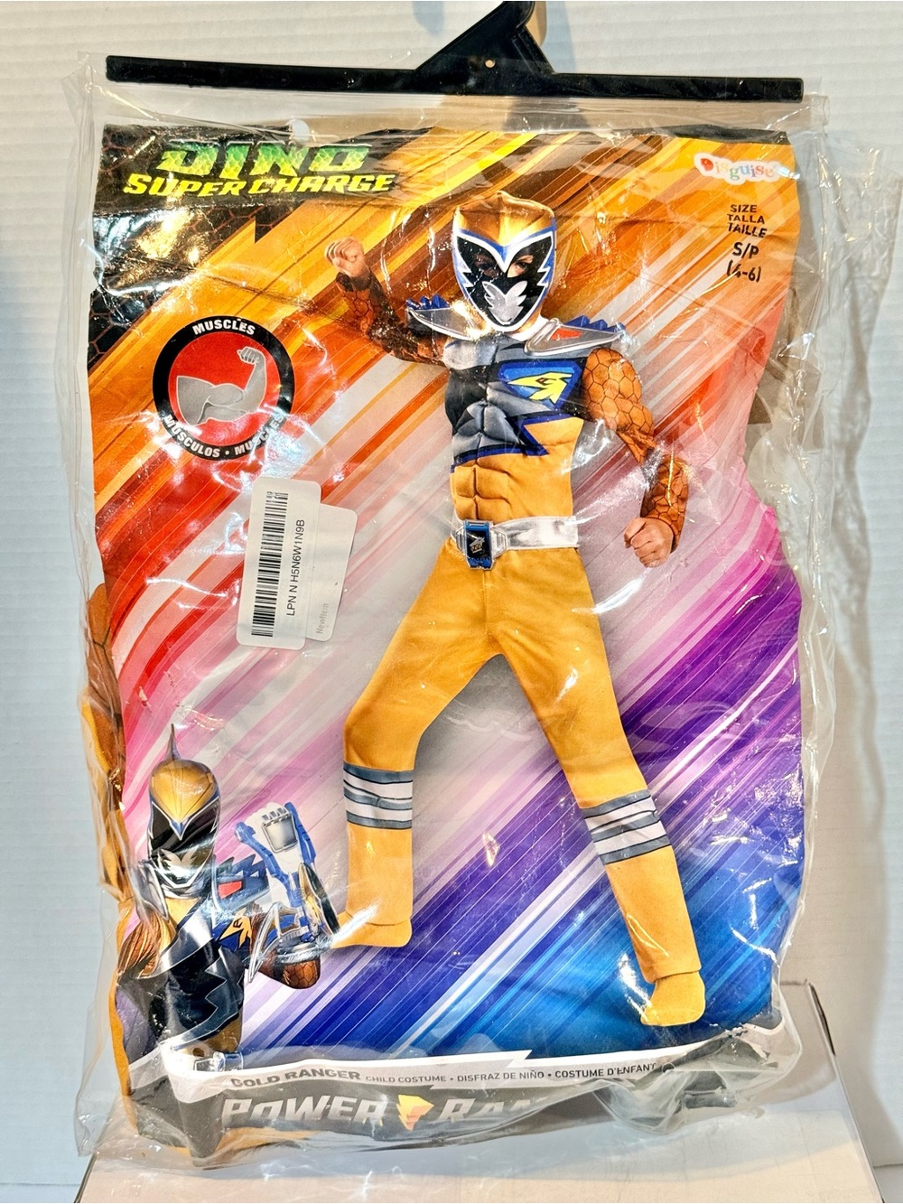 Power Rangers Dino Super Charge Gold Ranger Boys Costume Small (4/6) NEW - Picture 6 of 13